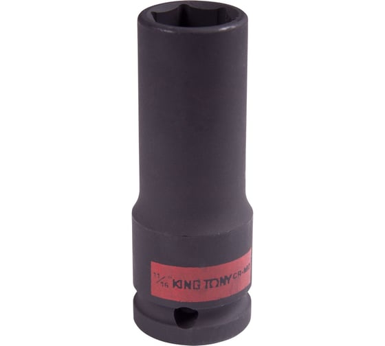 Головка торцевая ударная глубокая шестигранная дюймовая KING TONY 11/16", 1/2"DR 443522S 1