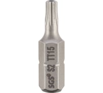 Бита SGS TORX с отверстием T15H, 25мм S2 1шт 6325-TT15