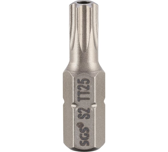Бита SGS TORX с отверстием T25H, 25мм S2 1шт 6325-TT25 1