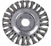 Щетка дисковая для УШМ ЕРМАК PROFI плетеные пучки стальной проволоки 0.5 мм, 125x22 мм 679-011