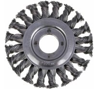 Щетка дисковая для УШМ ЕРМАК PROFI плетеные пучки стальной проволоки 0.5 мм, 100x22 мм 679-034