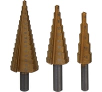 Набор ступенчатых сверл ЕРМАК HSS 4-12 мм, 4-20 мм, 4-32 мм 604-062