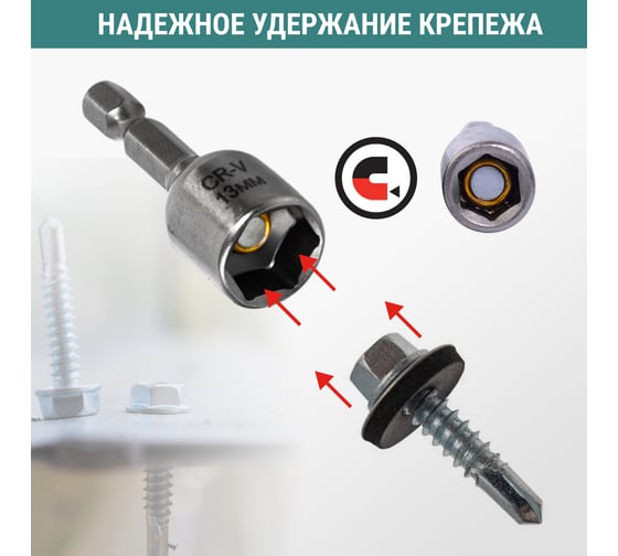 Набор бит для кровельных саморезов VIRA 13 мм 2 шт 554413