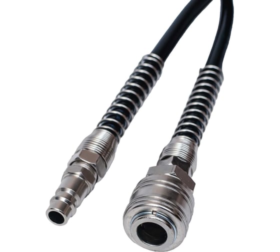 Шланг спиральный пневматический с БРС NBPT12x8 мм, 2 м, черный 86802