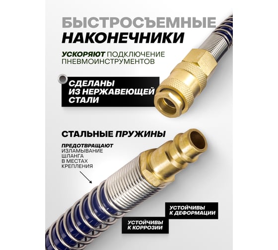 Шланг витой полиуретановый YATAFORCE 10х14 мм, 20 м, с быстроразъемами YF-1410-20M(64604)