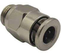 Фитинг цанговый прямой Контактная Механика G1/8, трубка 6мм KEMC06-01G-A