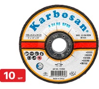 Диск шлифовальный по металлу Karbosan 125x6,4x22 (упаковка 10 шт) KAR-910560-10