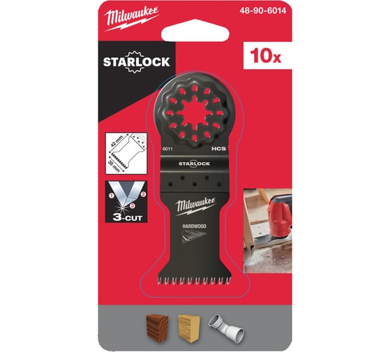 Полотно с 3 режущими кромками по дереву (10 шт; 42х35 мм) Milwaukee 48906014 1