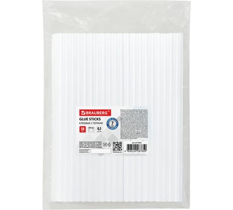 Стержни клеевые прозрачные (58 шт; 0.5 кг; 7х200 мм) BRAUBERG 671054