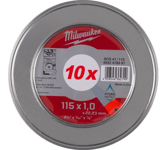 Диск отрезной в металлическом боксе SCS 41/115x1 PRO+ (10 шт; 115х1х22 мм) Milwaukee 4932478997 1