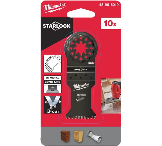 Полотно биметаллическое по дереву (10 шт; 42х35 мм) Milwaukee 48906019 1