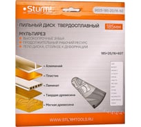 Диск пильный (185x20/16 мм; 60 зубьев; Мульти рез) Sturm 9023-185-20/16-60