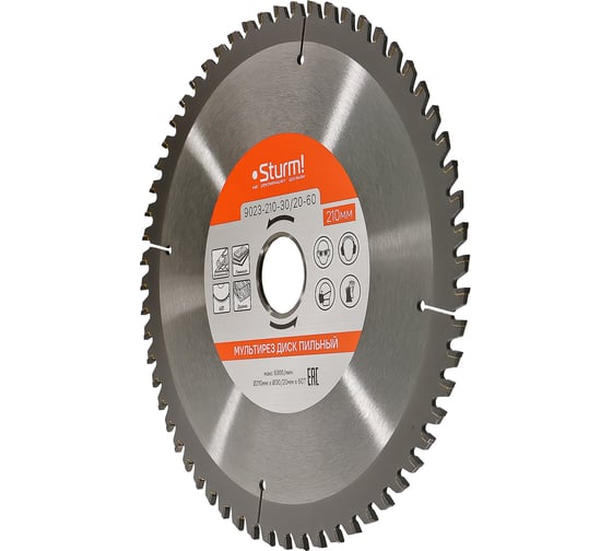 Диск пильный (210x30/20 мм; 60 зубьев; Мульти рез) Sturm 9023-210-30/20-60