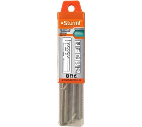 Сверло по металлу (5 шт; 13х151 мм; сталь HSS) Sturm 1055-04-13S-SS5