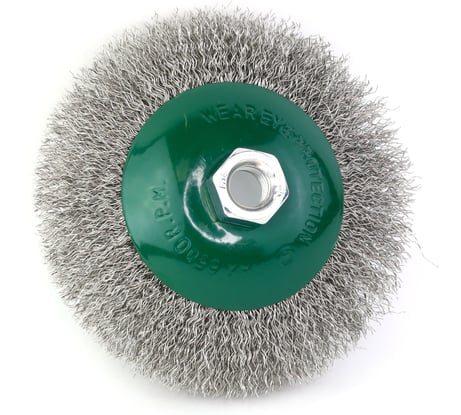 Щетка коническая 9-169 125 мм, M14, ворс гофрированная нержавеющая сталь 0.30 мм для УШМ ОСБОРН FW-KSS4