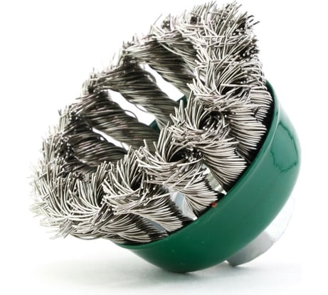 Щетка чашечная 9-021 65 мм, M14, ворс жгутовая нержавеющая сталь 0.50 мм для УШМ ОСБОРН FW-ASS1