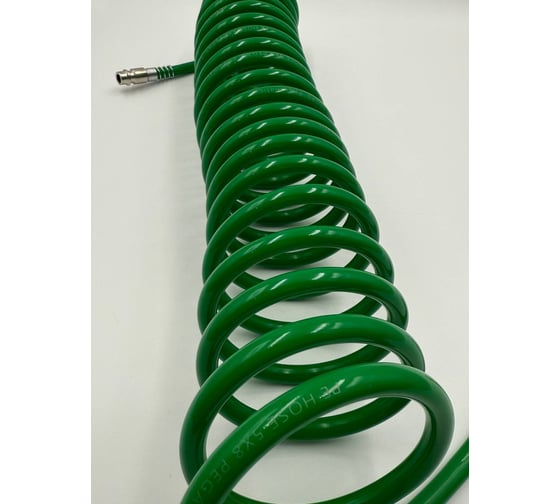 Шланг спиральный BlackWeld зеленый, с быстросоед. 5х8мм, 5м 150111