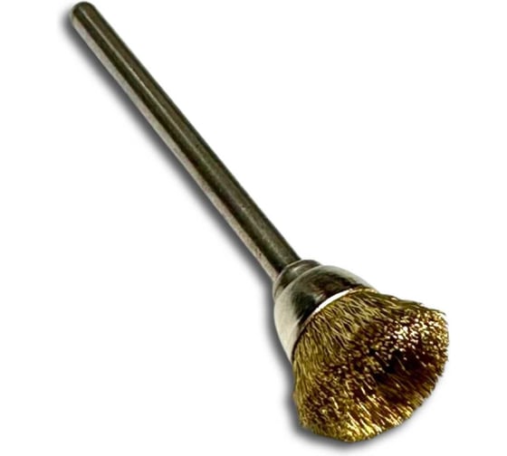 Щетка чашка миниатюрная Д15x5мм, латунь 0,10мм, хвостовик 3мм Lessmann 430522