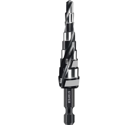 Cверло ступенчатое STAYER Pro-Max 4-12мм, 9 ступеней, винтовая спираль 29661-4-12-9