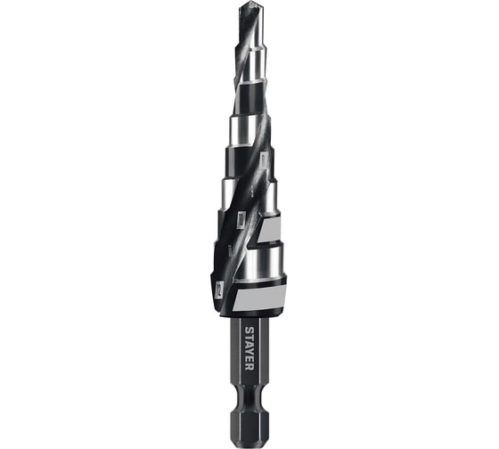 Cверло ступенчатое STAYER Pro-Max 4-12мм, 9 ступеней, винтовая спираль 29661-4-12-9 1