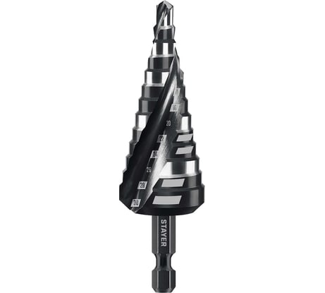 Cверло ступенчатое STAYER Pro-Max 6-30мм, 13 ступеней, винтовая спираль 29661-6-30-13