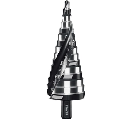 Cверло ступенчатое STAYER Pro-Max 4-32мм, 15 ступеней, винтовая спираль 29661-4-32-15