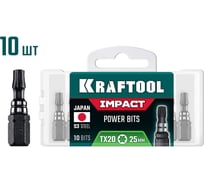 Ударные биты KRAFTOOL Impact TX 20, 25 мм, 10 шт 26195-20-25-S10