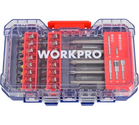 Набор бит для отвертки с магнитным держателем WORKPRO 42шт. WP409013