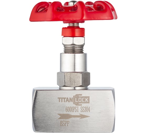 Кран игольчатый TITAN LOCK нержавеющий ВР-ВР, DN25 TL25NVS