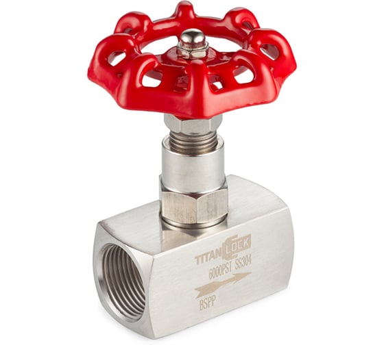 Кран игольчатый TITAN LOCK нержавеющий ВР-ВР, DN15 TL15NVS 1