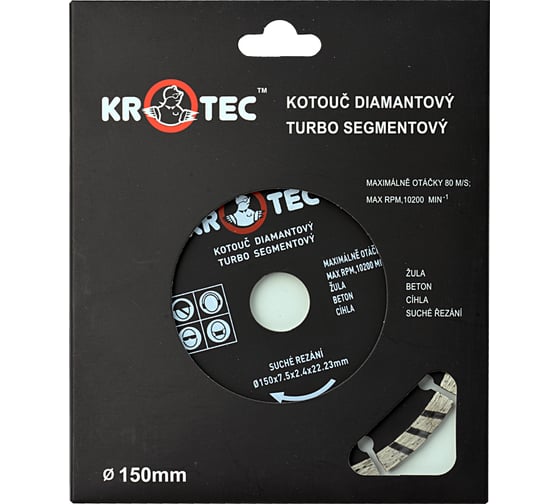 Диск алмазный турбо сегментный (150x22.2 мм) KROTEC 3801013