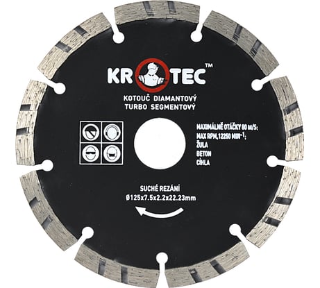 Диск алмазный турбо сегментный (125x22.2 мм) KROTEC 5606012