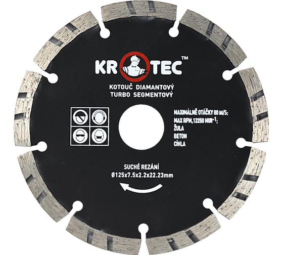 Диск алмазный турбо сегментный (125x22.2 мм) KROTEC 5606012