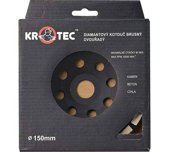 Чашка алмазная зачистная двухрядная (150x22.2 мм) KROTEC 3801023