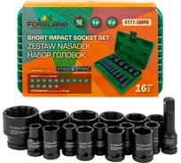 Набор головок ударных глубоких Forsland 16 предметов 1/2DR 12 граней Forsland-4177-5MPB(65466)