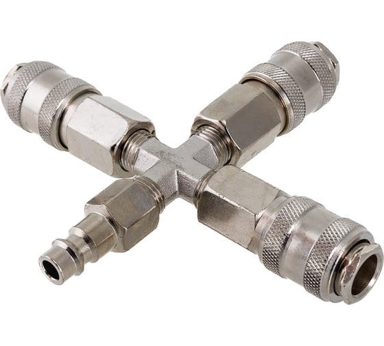 Разветвитель пневматический на 3 выхода со штуцером Pegas pneumatic 3304 1