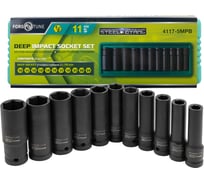 Головки глубокие FORS&TUNE набор 11 предметов, 1/2 (6 граней) FORSandTUNE-4117-5MPB(65248)