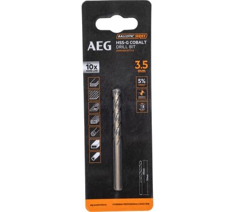 Сверло по металлу HSS-Co (3.5х39х70 мм) AEG AAKHSSCBT3-5 4932479327