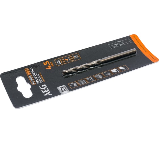 Сверло по металлу HSS-Co (4.5х47х80 мм) AEG AAKHSSCBT4-5 4932479330