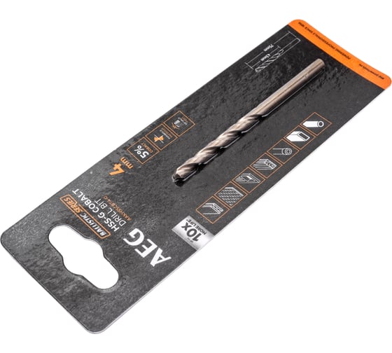 Сверло по металлу HSS-Co (4х43х75 мм) AEG AAKHSSCBT4-0 4932479328