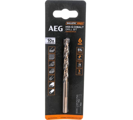 Сверло HSS-Co (6х57х93 мм) AEG AAKHSSCBT6-0 4932479334 - выгодная цена ...