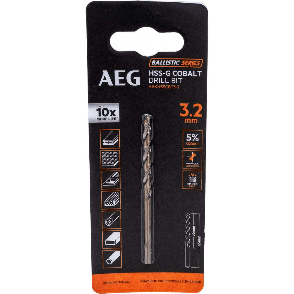Сверло HSS-Co (3.2х36х65 мм) AEG AAKHSSCBT3-2 4932479326 - выгодная ...