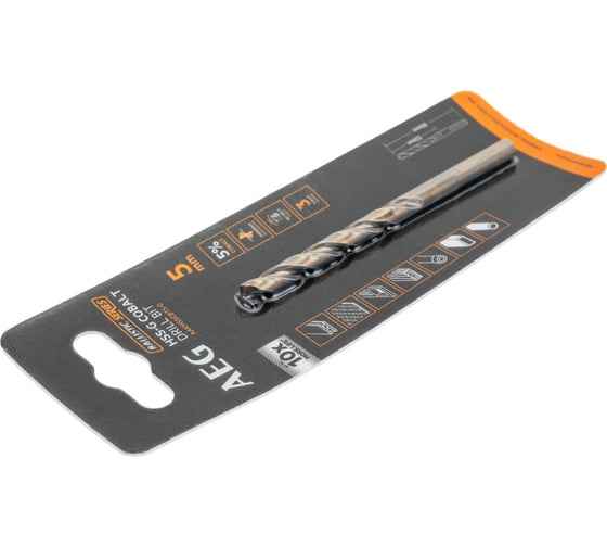 Сверло по металлу HSS-Co (5х52х86 мм) AEG AAKHSSCBT5-0 4932479332