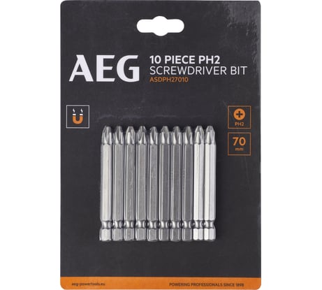 Биты 10 шт, РН2, 70 мм AEG ASDPH27010 4932479507