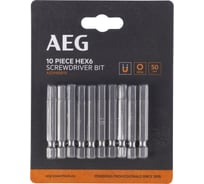 Биты 10 шт, Hex 6, 50 мм AEG ASDH65010 4932479528