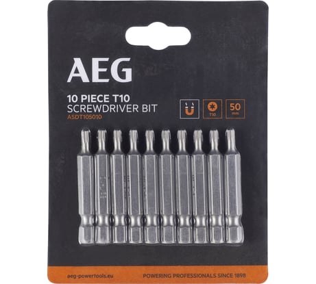 Биты 10 шт, T10, 50 мм AEG ASDT105010 4932479521