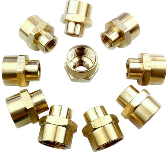 Муфта Профитт латунная переходная пневмо 1/2" ВР х 1/4" ВР, 10 шт 9276003 1