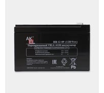 Аккумуляторная батарея AKEL HR 12-09 с длительным сроком службы 12В 9Ач, вывод для подключения - ножевое F2 (6,35 мм), срок службы: 7-10 лет 888072