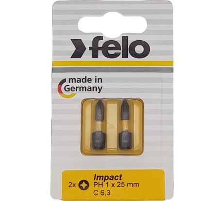 Бита крестовая ударная Impact (2 шт; PH1; 25 мм) Felo 02201241