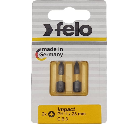 Бита крестовая ударная Impact (2 шт; PH1; 25 мм) Felo 02201241